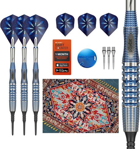 Target Darts Phil Taylor Soft Tip Gx2 Dart Set, 18G/20G | 95% Tungsten Darts, Pro Ultra No.6/Vapor S Flights & Power Titanium Shafts, Pixel Tips | Player Edition Power Generation Professional Dart Set in Kuwait