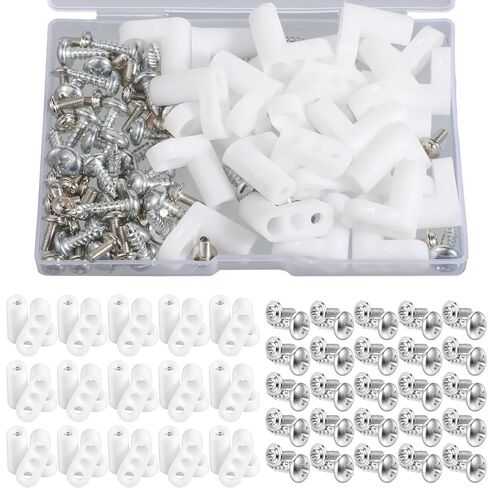 40 Pcs Mounting Board Feet, Motherboard Standoffs Foot Offs and Screws | White L Shape Plastic Standoff Mounting Hardware for Arcade Gaming Board Console Motherboard in Kuwait