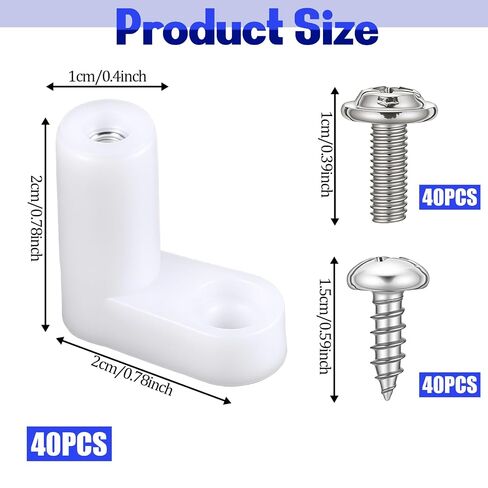 40 Pcs Mounting Board Feet, Motherboard Standoffs Foot Offs and Screws | White L Shape Plastic Standoff Mounting Hardware for Arcade Gaming Board Console Motherboard in Kuwait