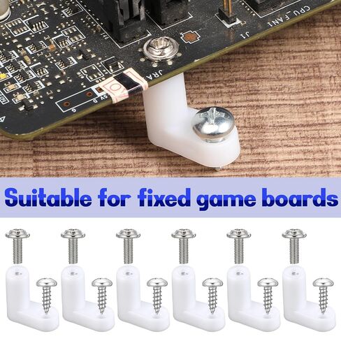 40 Pcs Mounting Board Feet, Motherboard Standoffs Foot Offs and Screws | White L Shape Plastic Standoff Mounting Hardware for Arcade Gaming Board Console Motherboard in Kuwait