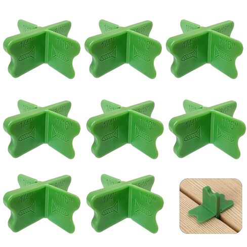 ABS Deck Spacers, 1/16", 1/8", 3/16", 1/4"– 4 Thicknesses Deck Board Spacers, Deck Spacers Tool for Pressure Treated Composite Decking Green (Green-8pcs) in Kuwait
