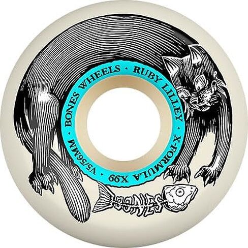 Bones Wheels X-Formula Ruby Lilley Black Cat Skateboard Wheels, 56mm, 99A, V5 Sidecut in Kuwait