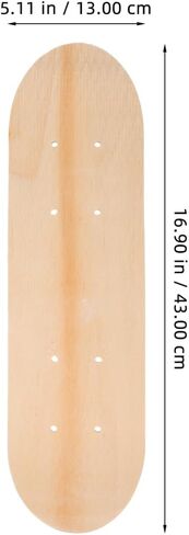 Double-Sided Blank Skateboard Deck for Kids Teens, 16.92In, Creativity Unfinished Wooden Skate Board for DIY Painting Graffiti Pre-Drilled Holes for Easy Wheel Installation in Kuwait