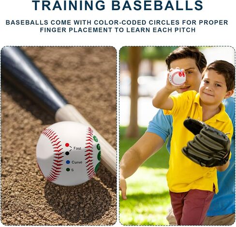 XIHIRCD Baseball Grip Trainers, Baseball Training Ball with Finger Placement Training Equipment for Beginners Teenagers to Learn Multiple Grips in Kuwait