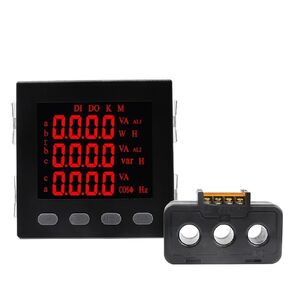 1 قطعة LED ثلاث مراحل متعددة الوظائف عداد الكهرباء مع RS485 AC220V 3P4W V A W كيلووات ساعة COS هرتز VAR عداد الطاقة مع 3 مراحل CT (عداد مع 200A CT) in Kuwait