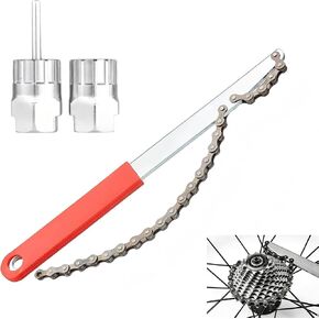Bike Freewheel Removal Tool, Heavy Duty Bicycle Cassette Lock Ring Removal Tools, Professional Bicycle Sprocket Removal Tools, Univetrsal for Most Bikes (Red & Silver) in Kuwait