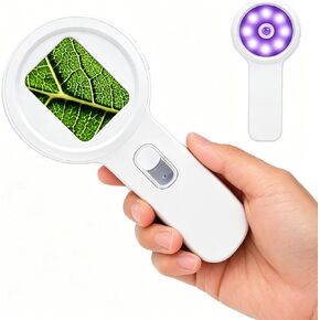 10-200X Autofocus Digital Microscope, Portable Handheld Scope with 2in IPS Screen & Dual LED Light, Electronic Magnifier for Coin Check, Suitable for Adults and Children, White in Saudi Arabia