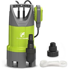 مضخة مستنقع غاطسة FLUENTPOWER 3/4HP 3300GPH للمياه القذرة، تحكم تلقائي/يدوي مع سلك بطول 26 قدم وحبل لقبو الفيضانات في الطابق السفلي وحديقة البركة وحوض الاستحمام الساخن in Kuwait