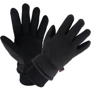 OZERO Ski Gloves Deerskin Leather Winter Thermal Glove Insulated Fleece for Snow Skiing Driving Cycling Hiking Runing Hand Warmer in Cold Weather for Men and Women Medium Black in Kuwait