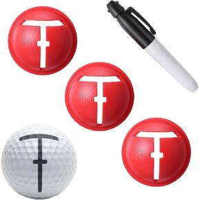 3Pcs Golf Ball Marking Tool - Balls Eyeline Golf Ball with Marking Pen Set to Improve Putting Precision & Target | Golf Ball Line Marker Tool Kit with 3 Drawing Template and Pen, for Precision Putting, Target Line Accuracy and Practice in Kuwait