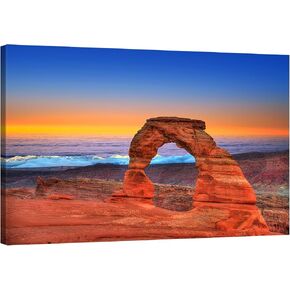 Wall Art Decoration Poster Painting Arches National Park Delicate Arch Utah Moab Sea of ​​Clouds Scenic Canyon Canvas Printing Poster Picture for Bedroom Living Room Office Decoration Framed and Ready in Saudi Arabia