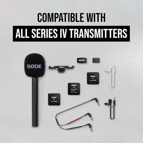 Rode Wireless PRO Compact Wireless Microphone System with 2 Lavalier Microphones, Timecode and On-Board Recording Bundle with RØDE Interview GO Handheld Adaptor for Wireless GO in Kuwait