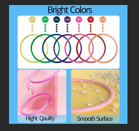 24PCS 4 Sizes Plastic Ring Toss Game Set - Outdoor Yard Games for Family Party, Speed & Agility Training Toys for Kids Adults - Includes Carnival Birthday Bridal Shower Party Favors (Colors May Vary) in Kuwait