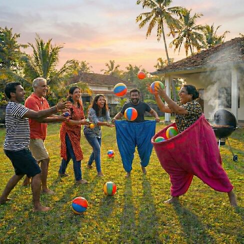 Granny Pants Yard Game, 2026 New Granny Pants Outdoor Game, 2pcs Giant Pants with 8 Bouncy Balls and Pump Set, Funny Giant Party Game for Adults, Lawn Field Game Set Gifts, Family Backyard Games in Kuwait