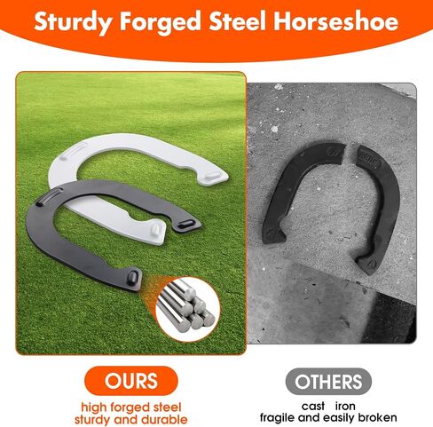 Horseshoes Outside Game for Children, Steel Horse Shoes Game Kit Outdoor Games for Kids Teens Family Portable for Backyard Yard Lawn Camping Beach Party in Kuwait