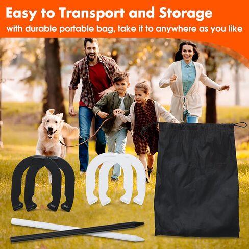 Horseshoes Outside Game for Children, Steel Horse Shoes Game Kit Outdoor Games for Kids Teens Family Portable for Backyard Yard Lawn Camping Beach Party in Kuwait