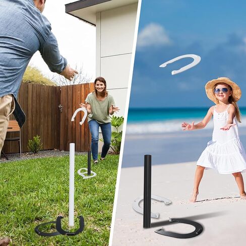 Horseshoes Outside Game for Children, Steel Horse Shoes Game Kit Outdoor Games for Kids Teens Family Portable for Backyard Yard Lawn Camping Beach Party in Kuwait