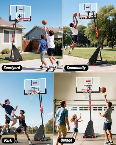 Basketball Hoop Outdoor 10 FT Height Adjustable, Portable Basketball Goals Systems with 45" Backboard for Youth Adults Kids - Backyard, Driveway, Indoor Play in Saudi Arabia