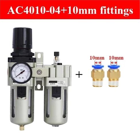 AC2010-02 AC3010-03 AC4010-04 Pneumatic Pressure Regulator Valve Oil Water Separator Manual Drainage for Compressor | AC4010-04 With 10mm,Copper filter in Kuwait
