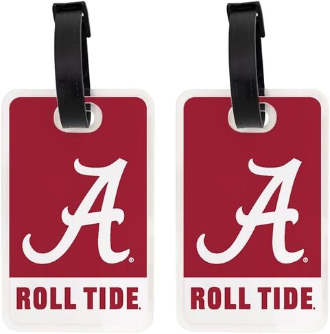 بطاقة الأمتعة من Desert Cactus University of Alabama - بطاقة تعريف السفر الرسمية UA Crimson Tide المكونة من قطعتين لحقائب السفر والحقائب والحقائب المحمولة (عبوتان من بطاقة الأمتعة الأكريليك B) in Kuwait