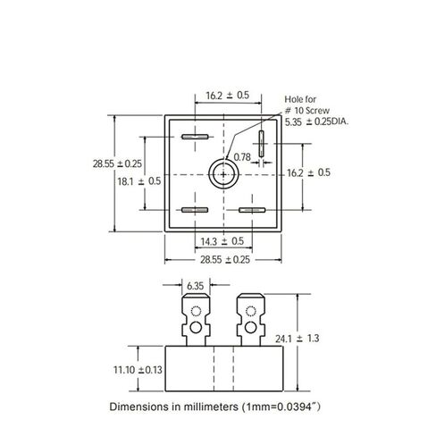 10/20/50/100/200 قطعة KBPC1010 مقوم الجسر DIP-4 مربع 10A/1000V | 50 قطعة in Saudi Arabia