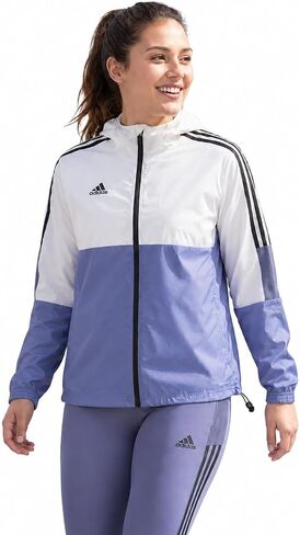 سترة رياضية خفيفة الوزن للسيدات من adidas Tiro | سترة بغطاء رأس للجري وكرة القدم بسحاب كامل مع جيوب، مصنوعة من البوليستر المعاد تدويره بنسبة 100% in Kuwait