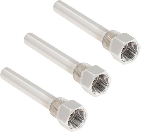 3 قطعة 1/2 NPT ثيرموويل من الفولاذ المقاوم للصدأ 125x14 مللي متر متوافق مع لوح فولاذي من الألومنيوم والنحاس in Kuwait