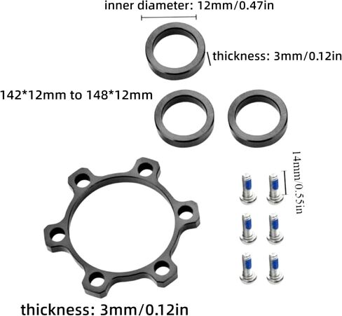 BestParts Bike Boost Hub Conversion Kit 15x100mm to 110mm,12x142mm to 148mm | Biycle Boost Hub Conversion Adapter Front (100x15mm to 110x15mm),Rear(142x12mm to 148x12mm in Kuwait