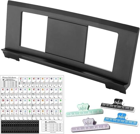 Music Stand for Sheet Music, Compatible with Yamaha Music Sheet Stand Fit for Multiple Keyboard Models, Keyboard Sheet Music Stand with 4 Music Book Clip & Piano Key Stickers in Kuwait
