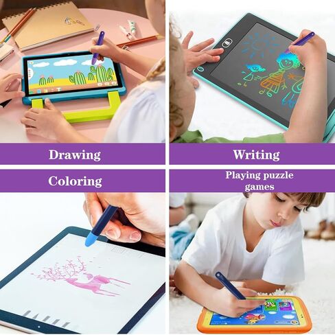 2PCS Kids Tablet Stylus ، أقلام القلم للشاشات التي تعمل باللمس مع tethers ، قلم الكمبيوتر اللوحي المضاد للفة للأطفال ، قلم القلم متوافق مع جميع أجهزة الشاشة التي تعمل باللمس (الأزرق+الأرجواني) in Kuwait