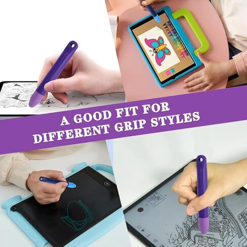 2PCS Kids Tablet Stylus ، أقلام القلم للشاشات التي تعمل باللمس مع tethers ، قلم الكمبيوتر اللوحي المضاد للفة للأطفال ، قلم القلم متوافق مع جميع أجهزة الشاشة التي تعمل باللمس (الأزرق+الأرجواني) in Kuwait