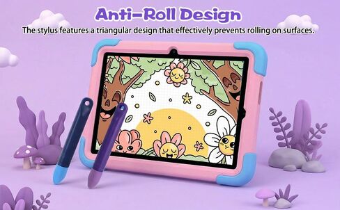 2PCS Kids Tablet Stylus ، أقلام القلم للشاشات التي تعمل باللمس مع tethers ، قلم الكمبيوتر اللوحي المضاد للفة للأطفال ، قلم القلم متوافق مع جميع أجهزة الشاشة التي تعمل باللمس (الأزرق+الأرجواني) in Kuwait