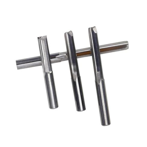 Straight Flute end Mills 10pcs Carbide End Mill 6mm Shank 2 Flute Straight Slot Milling Cutter MDF Plastic Cutter CNC Machine Router Bit(6x6x22x45mm) in Kuwait
