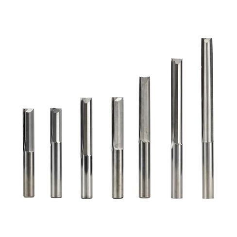 Straight Flute end Mills 10pcs Carbide End Mill 6mm Shank 2 Flute Straight Slot Milling Cutter MDF Plastic Cutter CNC Machine Router Bit(6x6x22x45mm) in Kuwait
