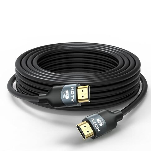 كابل HDMI بطول 20 قدمًا، سلك HDMI 2.1 مصنف 8K في الحائط CL3، يدعم 8K@60 هرتز، 4K@120 هرتز، HDR10+، eARC، SBTM، VRR، QFT، ALLM، 3D، HDCP 2.3 للتلفزيون، الشاشة، الكمبيوتر، الكمبيوتر المحمول، PS5/4/3، Xbox، مكبرات الصوت in Kuwait