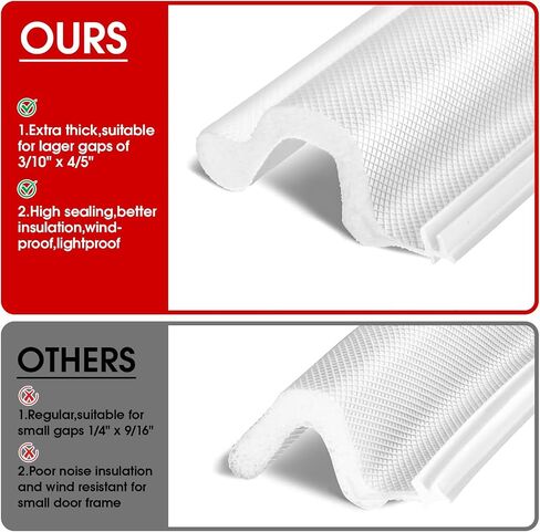 Extra Thick Kerf Door Weather Stripping White, V-Shaped Door Seal Strip | 40ft Door Frame Kerf Insert Weatherstrip, Noise Insulation Windproof Dustproof Door Jamb Gasket Replacement for Entry Door in Kuwait