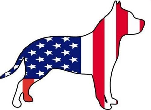 Pit Bull Decal - American Flag Pitbull Vinyl Sticker in Kuwait