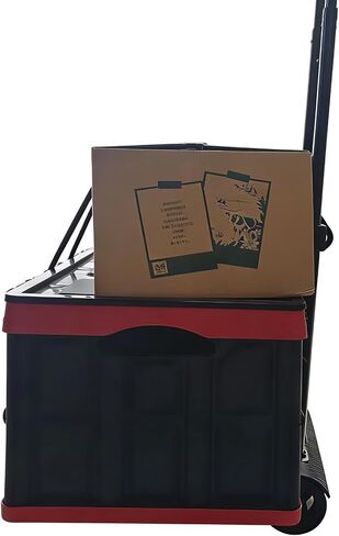 Folding Luggage Cart 2 Wheel, 80lbs Capacity Compact Hand Truck with Strap Collapsible Bagpack Trolley Portable Dolly Cart, for Travelling Shopping Camping Luggage Groceries Supplies Moving in Kuwait
