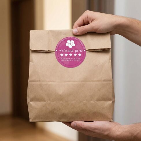 300 Pcs 5 Star Thank You Stickers 2 inch Food Delivery Labels | 300 Tamper Evident 5 Star Labels | 2.36" Round | 5 Colors | Pizza Takeout Grocery Bag Delivery Thank You Stickers in Kuwait