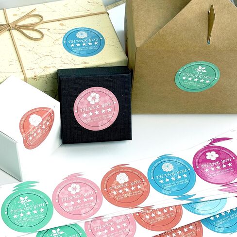 300 Pcs 5 Star Thank You Stickers 2 inch Food Delivery Labels | 300 Tamper Evident 5 Star Labels | 2.36" Round | 5 Colors | Pizza Takeout Grocery Bag Delivery Thank You Stickers in Kuwait