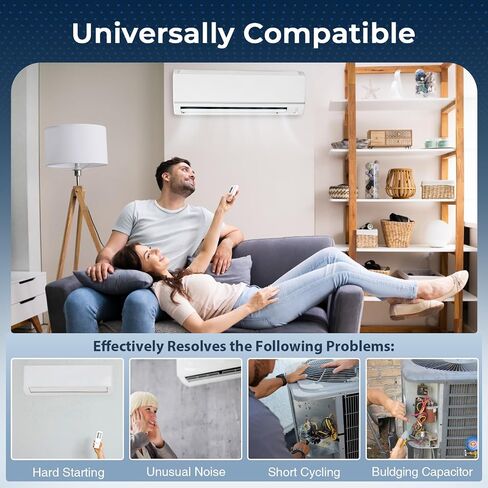80/5 uF 80+5 MFD 370VAC or 440VAC Dual Run Start Round A/C Capacitor CBB65 CBB65B Air Conditioner Capacitors for AC Unit Fan Motor Start or Heat Pump or Condenser Straight Cool in Kuwait