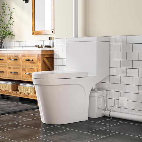مضخة مرحاض Upflush Macerator بقدرة 1500 وات مع شفرة طحن شديدة التحمل، ونظام مضخة مياه الصرف الصحي 2800 جيجا في الساعة، ورفع 32.8 قدمًا، و4 مداخل مياه ومنافذ مزدوجة للحمام في الطابق السفلي، والحوض، والدش، والغسيل in Kuwait