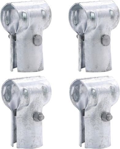 1-3/8" End Rail T Clamps for Chain Link Fence, Galvanized Steel T Clamp, Fits 1-3/8" OD Pipe, Nuts & Bolts Included (4 Pcs) in Kuwait