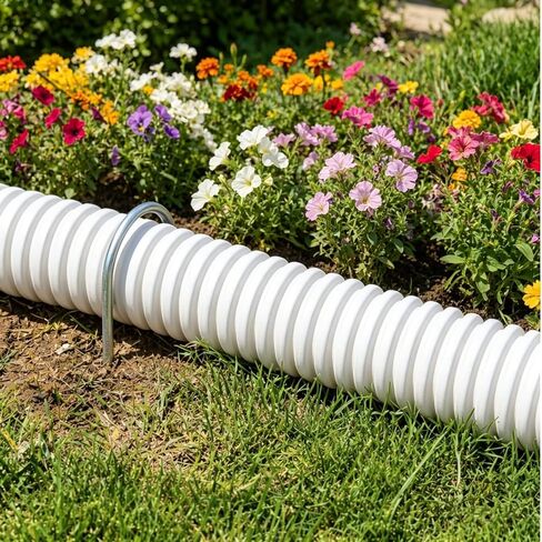 8 Pcs Downspout Anchor Stakes, U-Shaped Metal Ground Stakes for 4" Round Downspout Extensions, No-Drill Gutter Drain Pipe Holder, Heavy Duty Landscape Staples for Securing Drainage Pipe in Kuwait