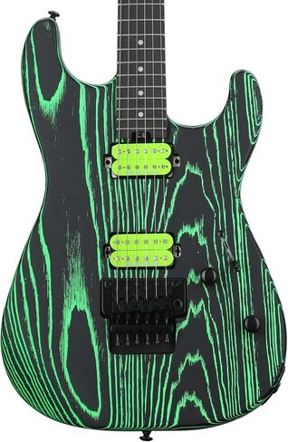 جيتار كهربائي Charvel Pro-Mod San Dimas Style 1 HH FR E Ash - أخضر متوهج مع لوحة أصابع من خشب الأبنوس in Kuwait
