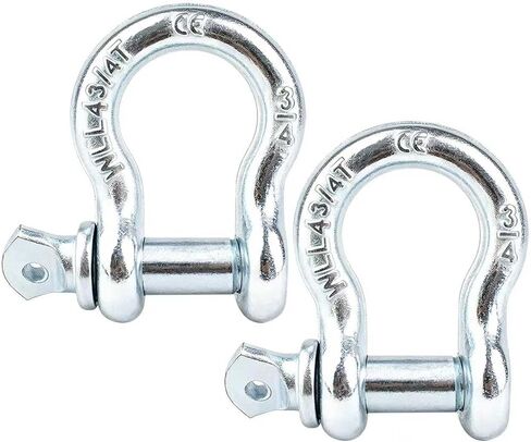 7/8 D-Ring Shackles, 6.5tons Working Load Limit, Galvanized Heavy Duty Screw Pin Shackle for Towing Rigging Winch Recovery (1, 7/8‘’) in Kuwait