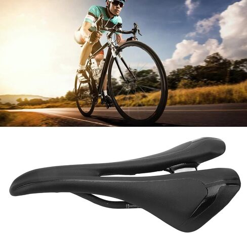 Tissting Carbon Bike Seat,160g/5.6oz Carbon Fiber Bike Saddle Mountain Road Bike Cycling PU Leather Hollow Saddle Cushion, Lightweight Race Bicycle Seat for Men Women in Kuwait