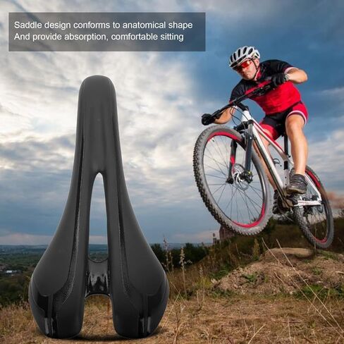 Tissting Carbon Bike Seat,160g/5.6oz Carbon Fiber Bike Saddle Mountain Road Bike Cycling PU Leather Hollow Saddle Cushion, Lightweight Race Bicycle Seat for Men Women in Kuwait