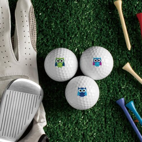 PLIGREAT 2 Sheets Golf Ball Marker Stickers 32 Pcs Colorful Owl Theme Golf Ball Marking Decals for Identify Golfer Balls Waterproof Markers Golfer Gift Golfing Accessories in Kuwait