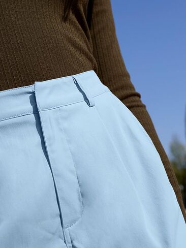 شورت عالي الخصر سروال قصير للنساء باللون الأزرق in Kuwait